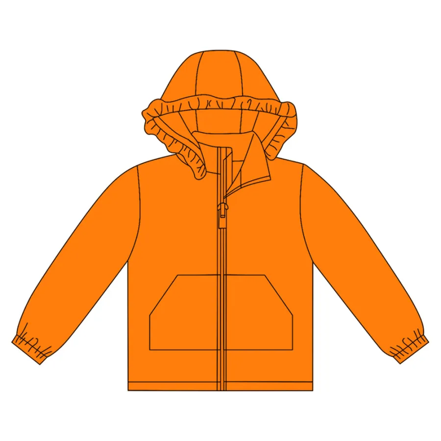 Custom order moq 5 regular cotton orange zipper jacket