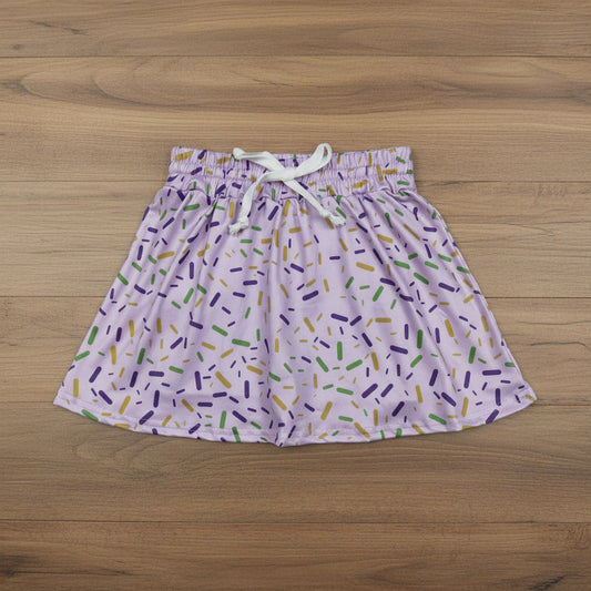 mardi gras sprinkle skort skirt
