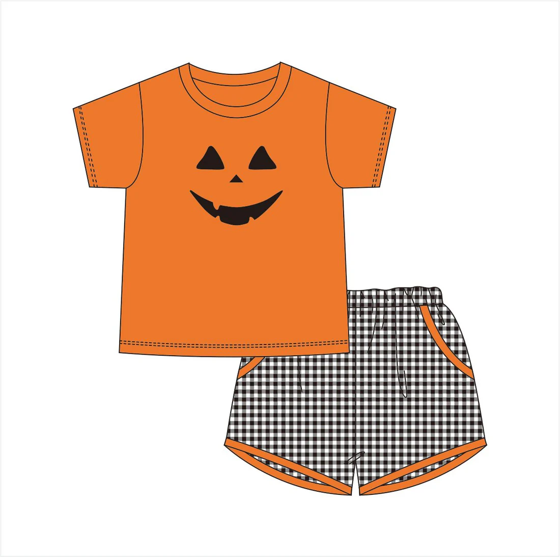 Custom order MOQ 3 Jack O' Lantern Short Set
