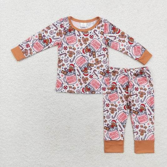 BLP0676 Bamboo Mug gingerbread man long sleeve long pants pajama set