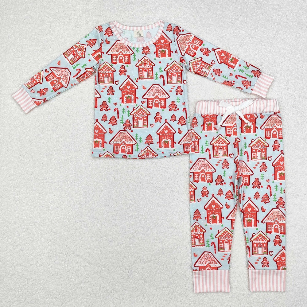 GLP1582  Bamboo Gingerbread House Long Sleeve Pajama Set