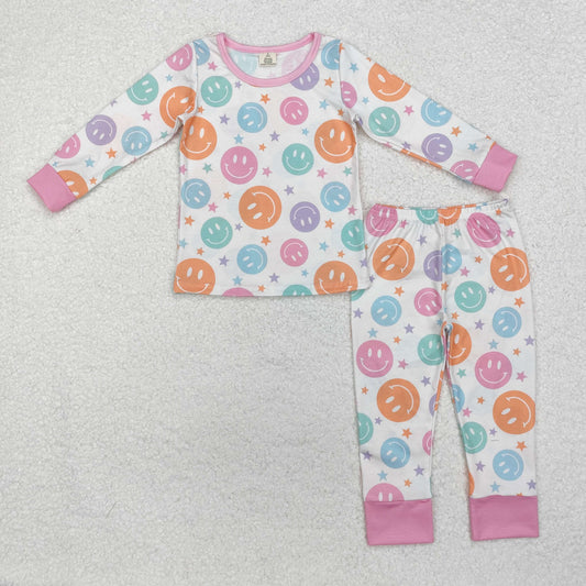 GLP1694  Bamboo Colorful Smile Long Sleeve Pajama Set