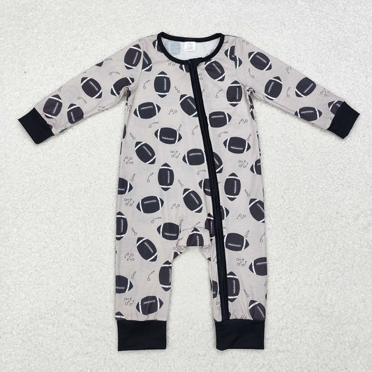 LR1435 Rugby Graphic Zip-Up Long Sleeve Bodysuit