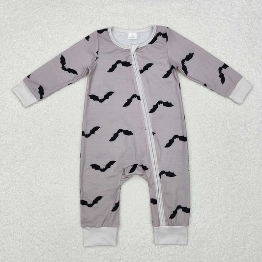 LR1438 Bamboo Bat  Zipper Long Sleeve Bodysuit