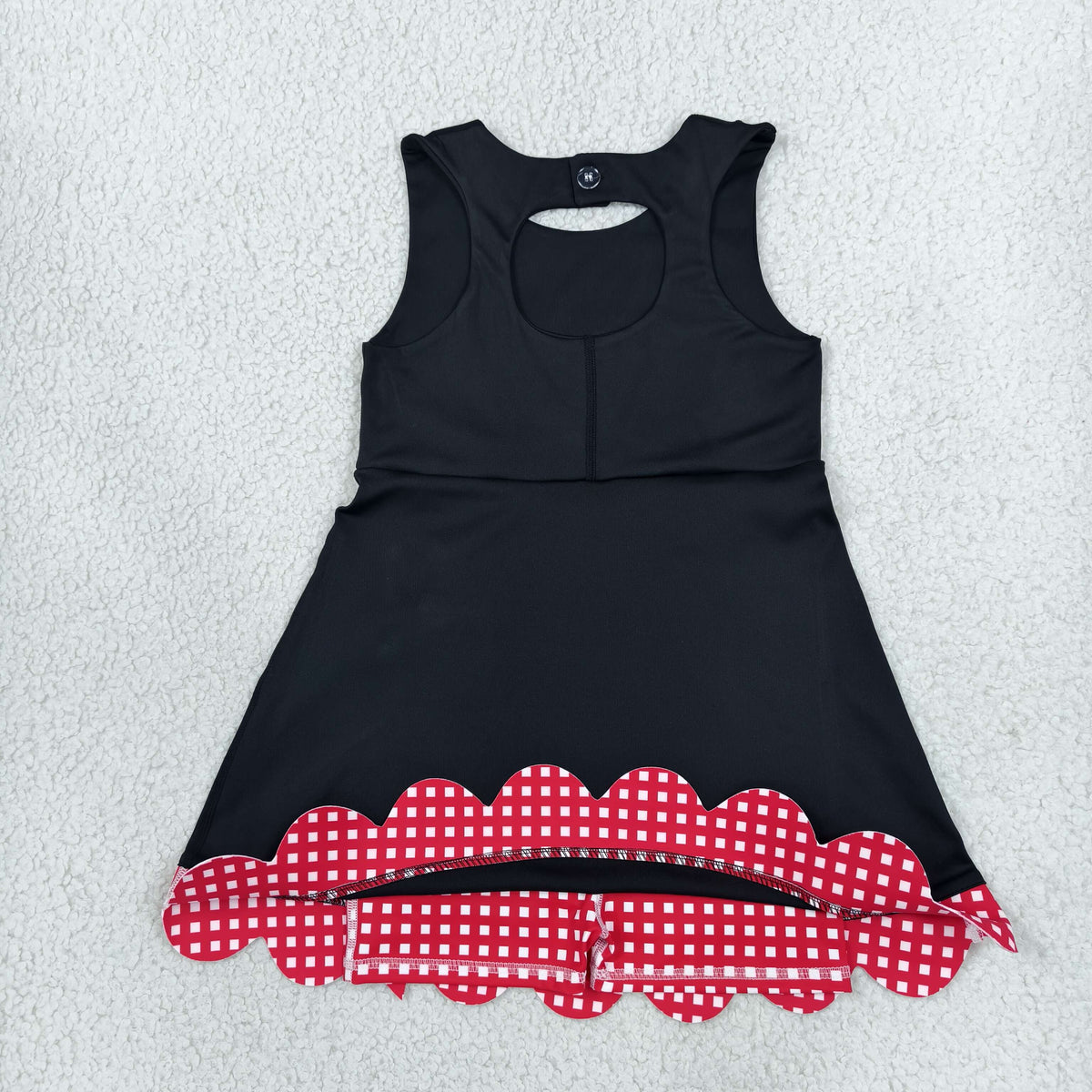 red black athletic scallop dress kids clothing