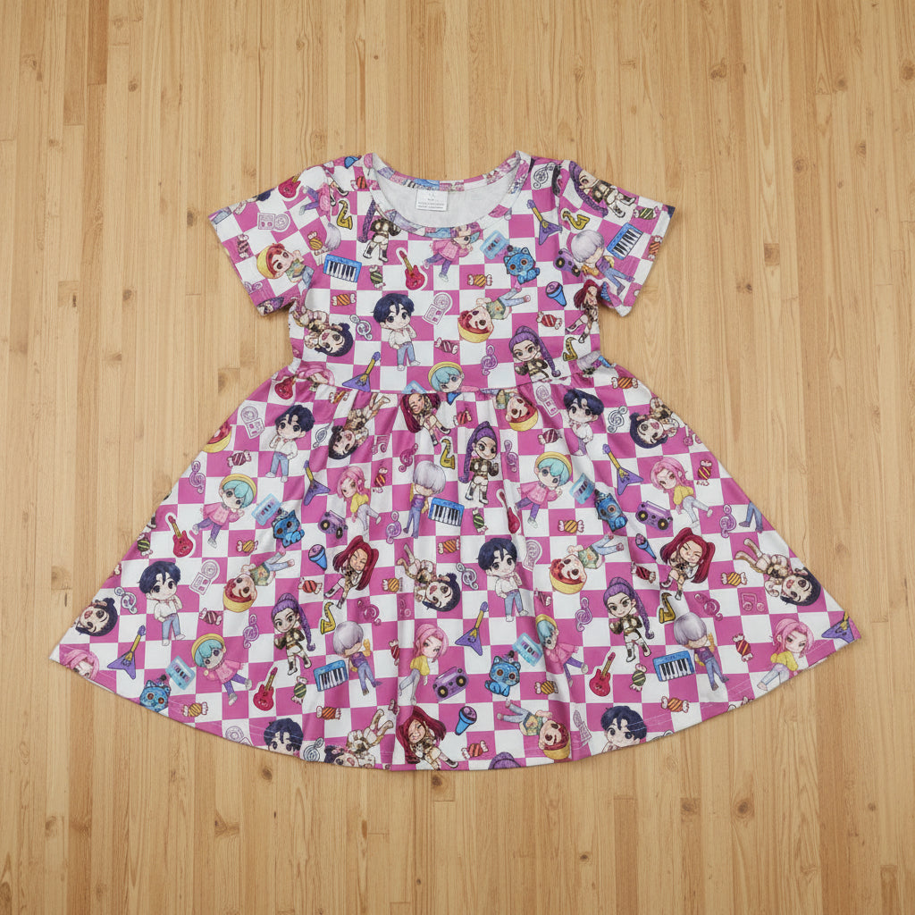 short sleeve kpop dress