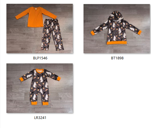 Pre order Halloween candy ghost boy sibling clothing