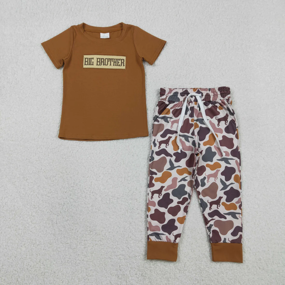 Sibling little brother embroidery camo clothes