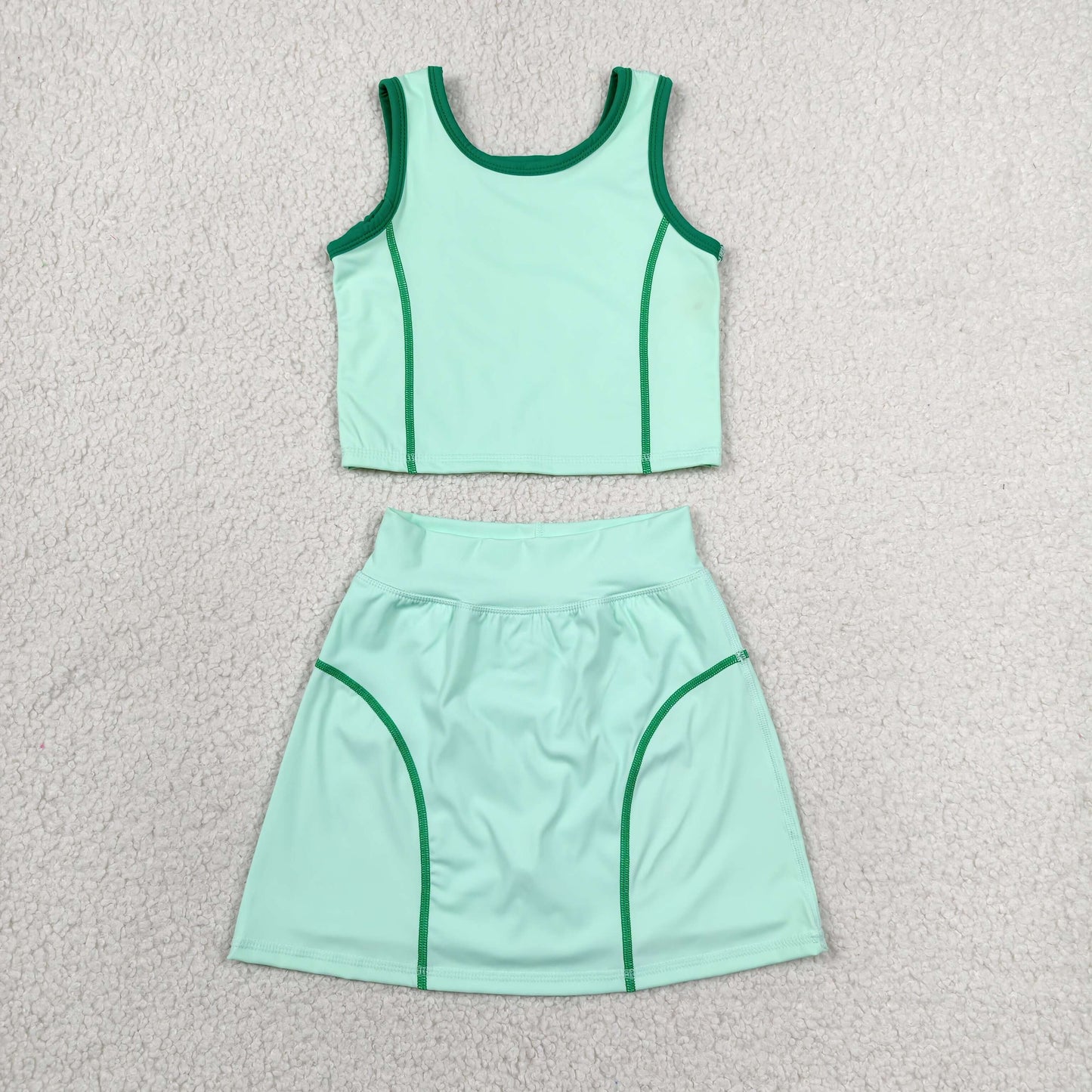 green athletic skort tank outfit girls clothes