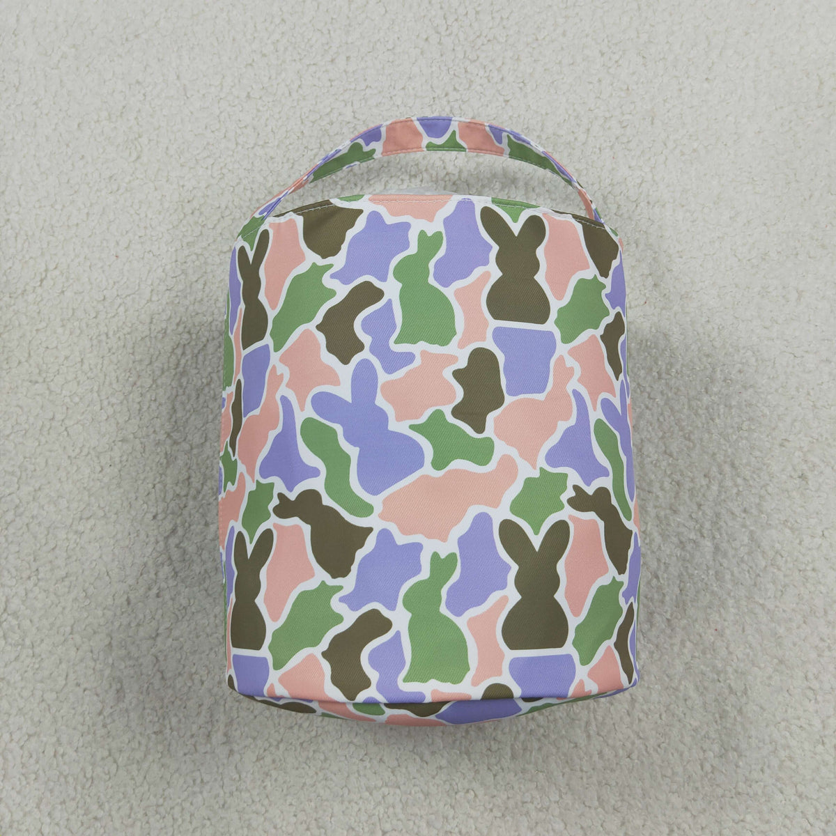 camo bunny pattern easter baseket bag