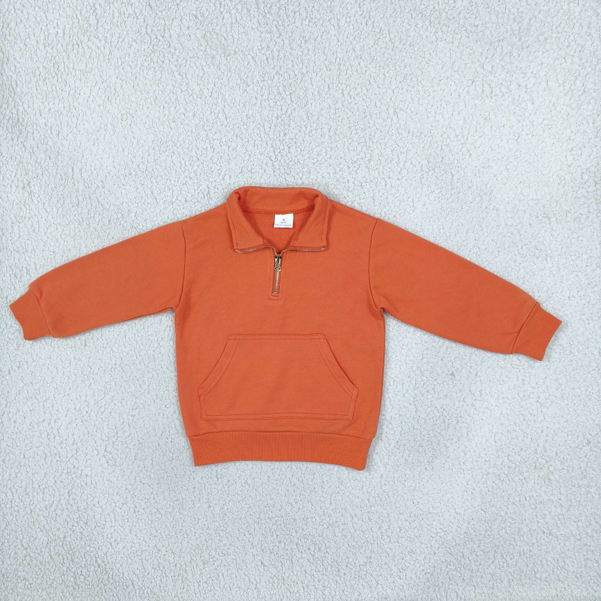 cotton orange zip up sweatershirt