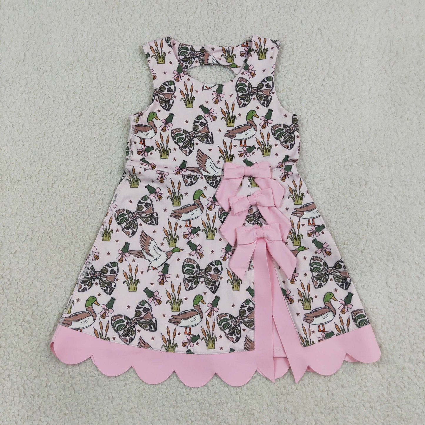 camo coquette bow mallard print athletic scallop dress