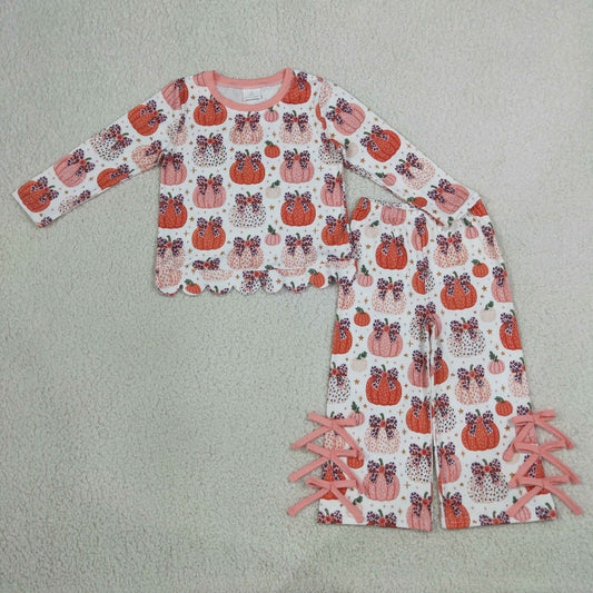 baby girl pumpkin scallop outfit