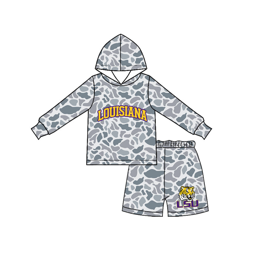 Custom order MOQ 5 long sleeve camo hooded team outfit