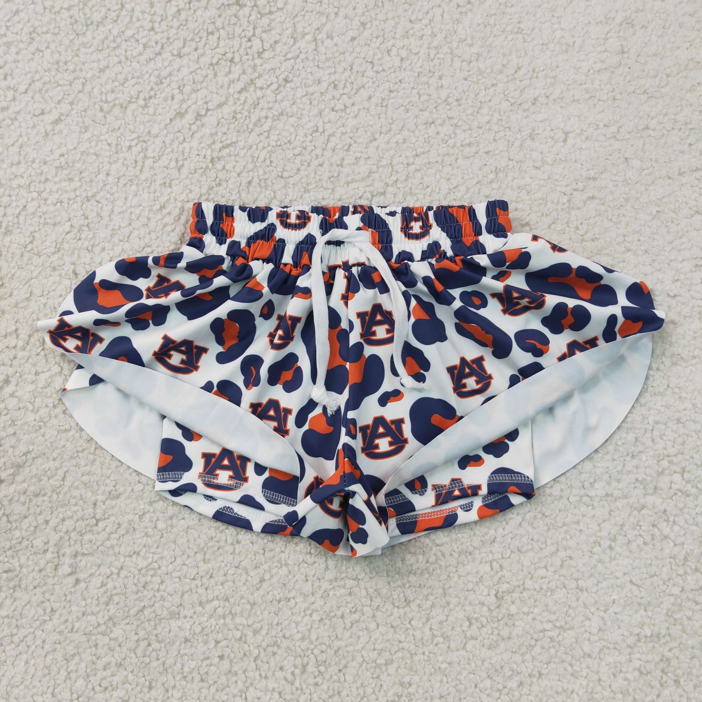 SS0819 kids team AU leopard athletic butterfly shorts