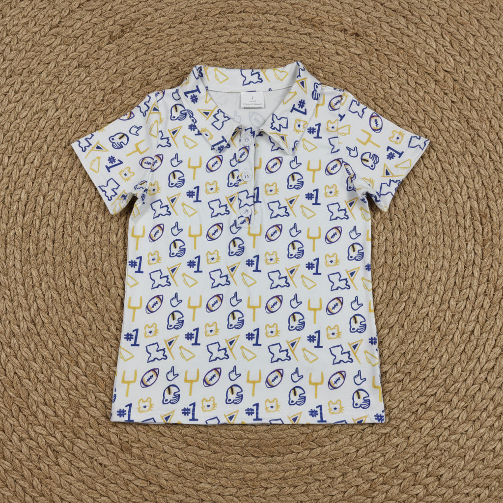 football team boys polo t-shirt