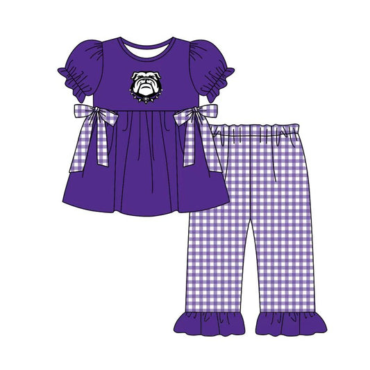 Custom order Alexis  team purple dog pants set