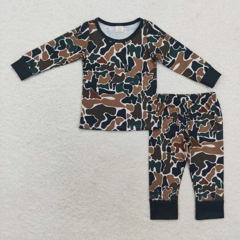 BLP0708 boy camo bamboo pajamas set