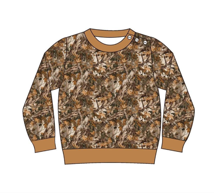 MOQ 5 one items Tat 6-7weeks kids camo sweatershirt boys top