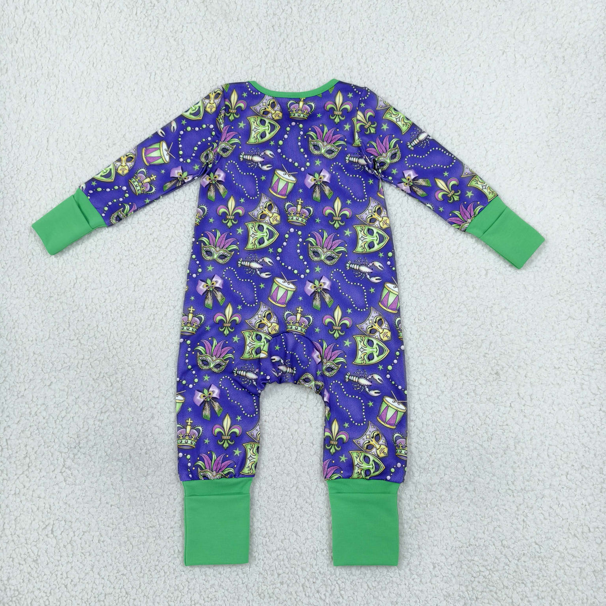 mardi gras baby zippy pjs