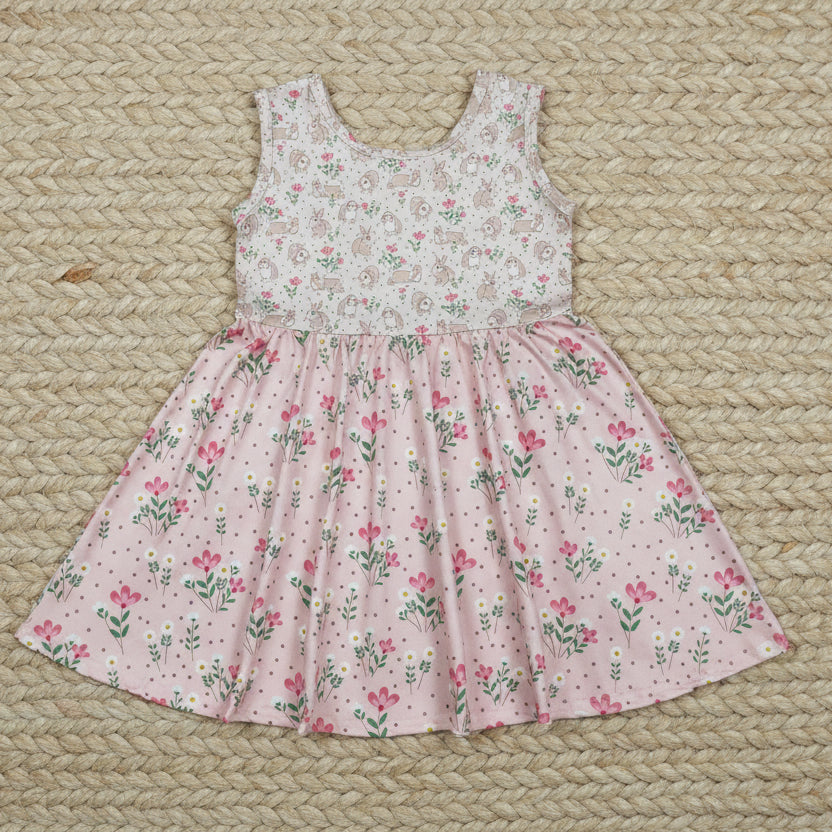 sleeveless floral tank twirl dress kids summer dresses