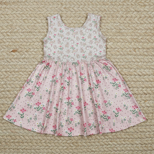 sleeveless floral tank twirl dress kids summer dresses