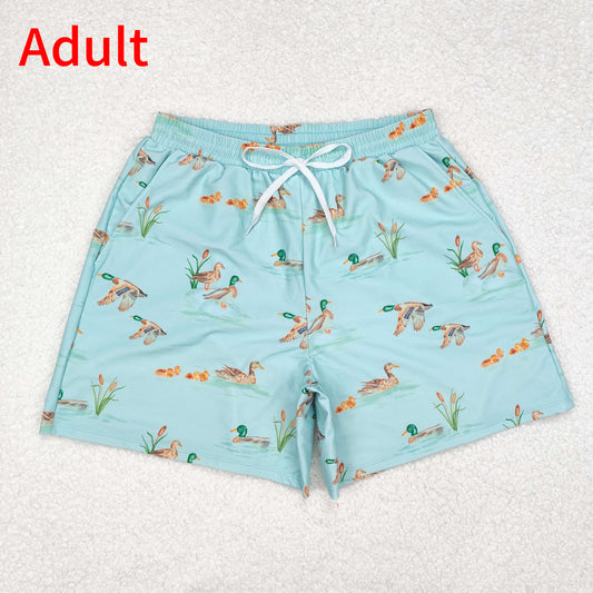 S0428 Adult men's duck light green swimming trunks