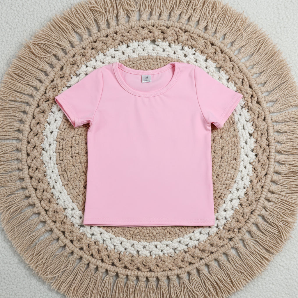 cotton pink tee summer clothing girl t-shirt top