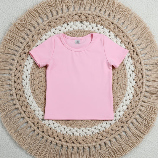 cotton pink tee summer clothing girl t-shirt top