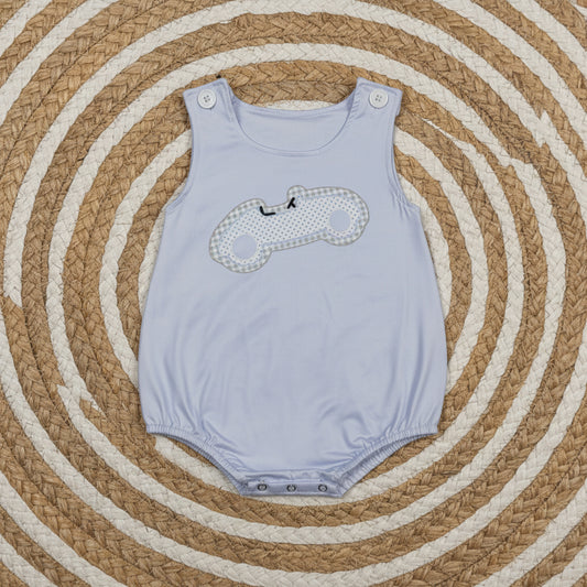 SR4013 blue car print tank romper baby boy clothes