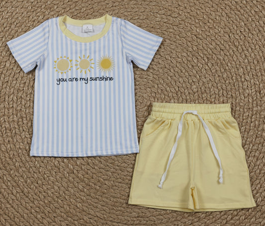 you are my sunshine boy shorts set yellow
