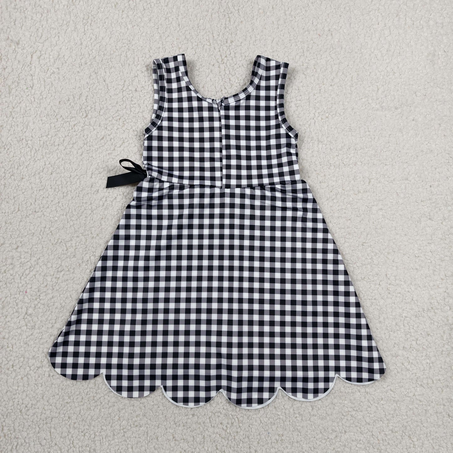 black gingham scallop athletic dress