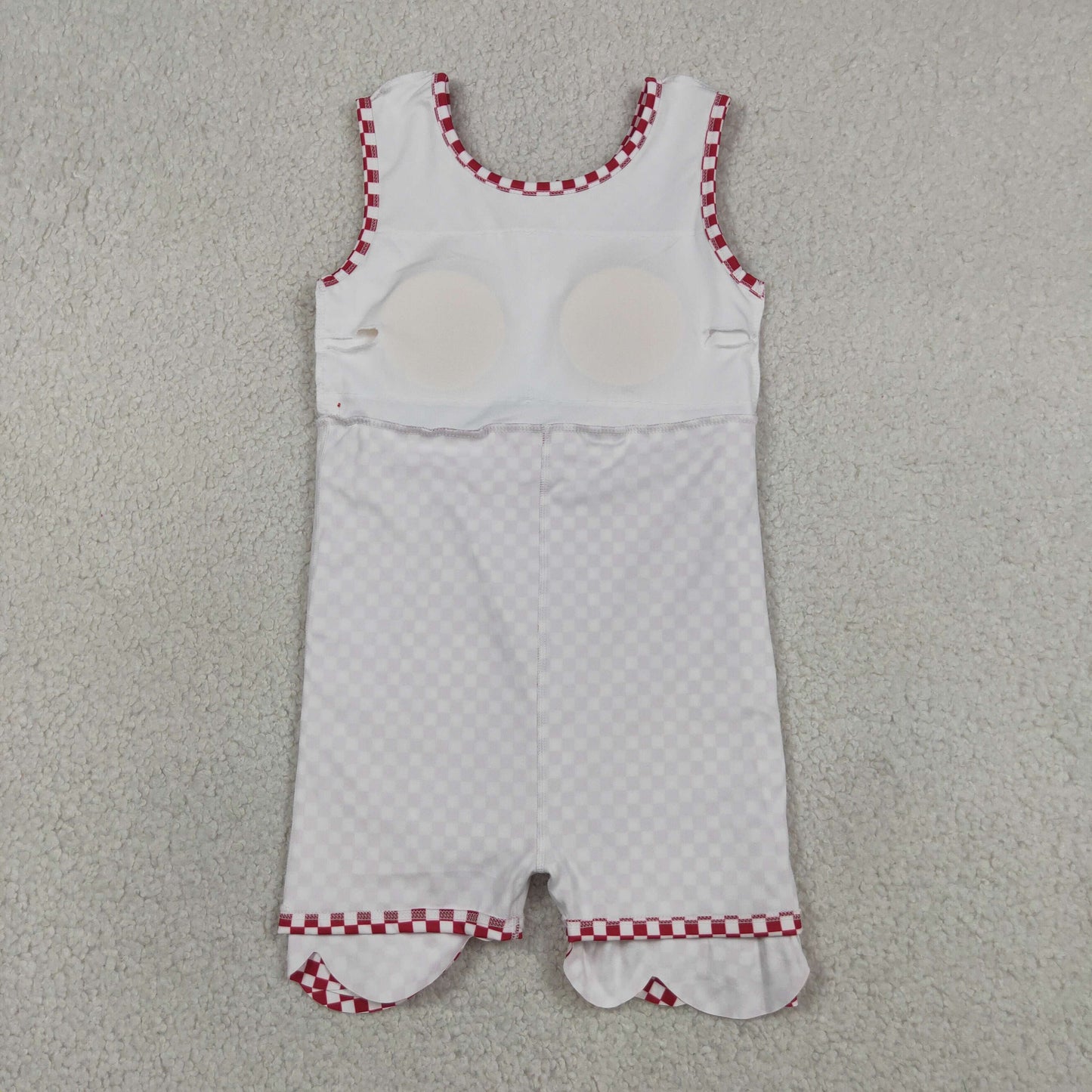 red gingham scallop athletic dress