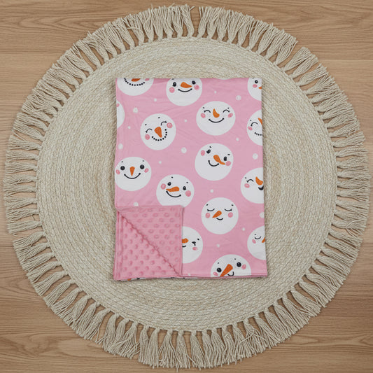 pink snowman baby blanket for bedroom
