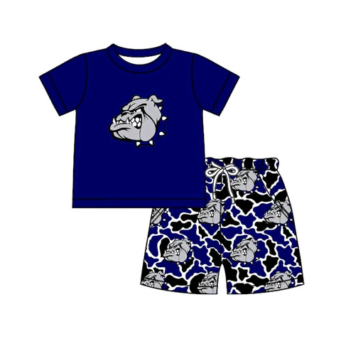Custom MOQ 5 school team dog boy shorts set