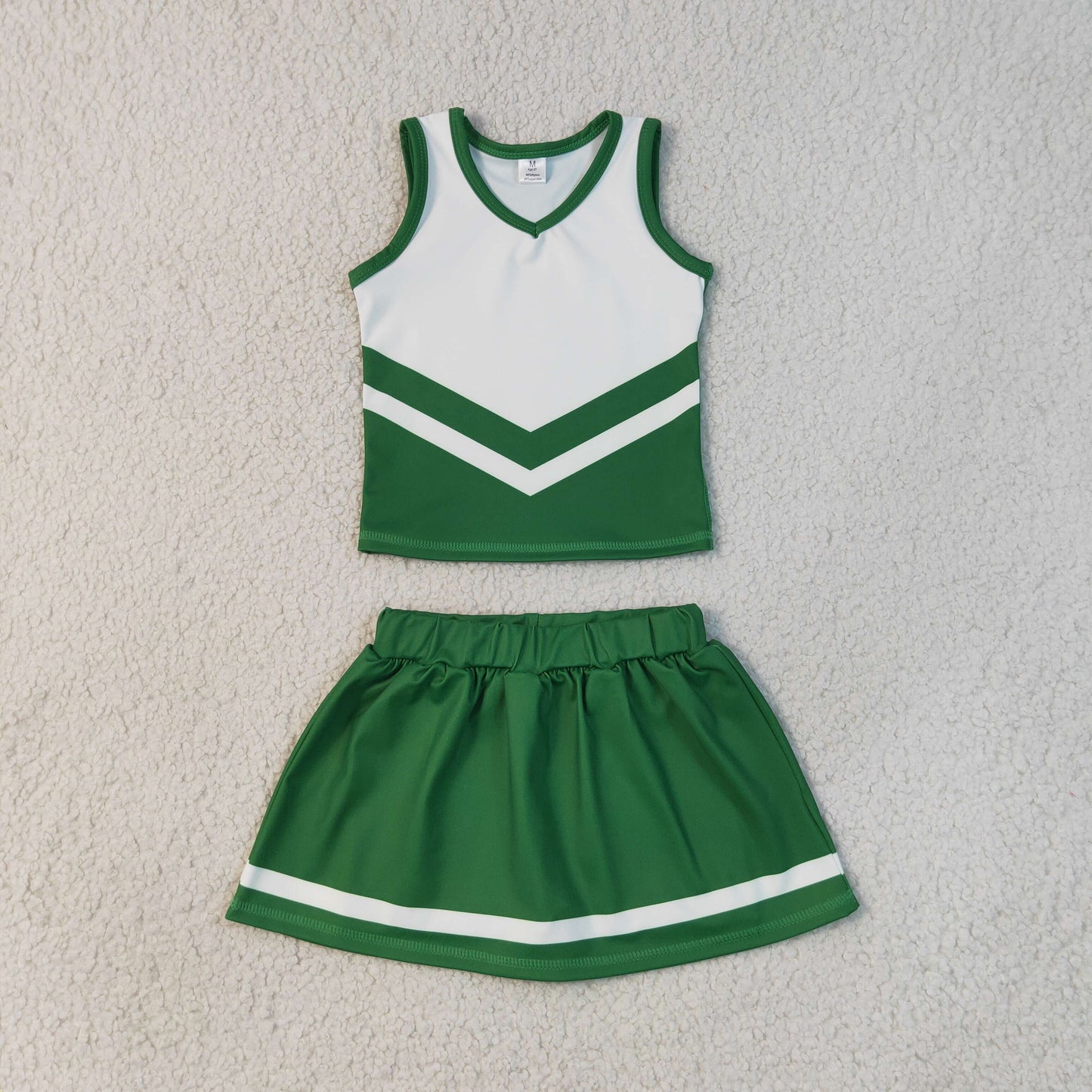 green white cheerleader athletic skort outfit girls clothes