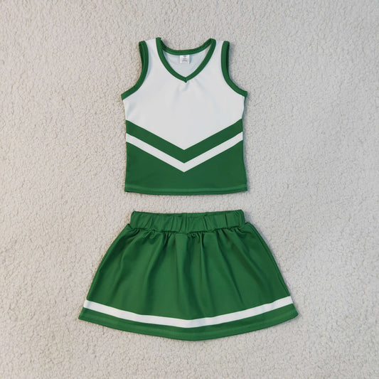 green white cheerleader athletic skort outfit girls clothes