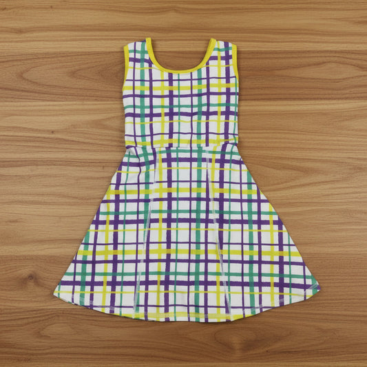 mardi gras plaid activewear athletic skort dress