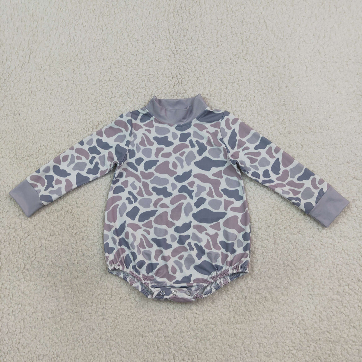 LR3260 long sleeve camo mock neck romper baby clothes