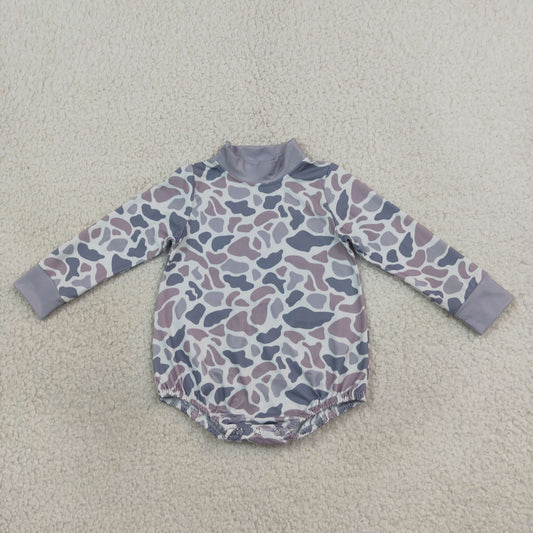 LR3260 long sleeve camo mock neck romper baby clothes