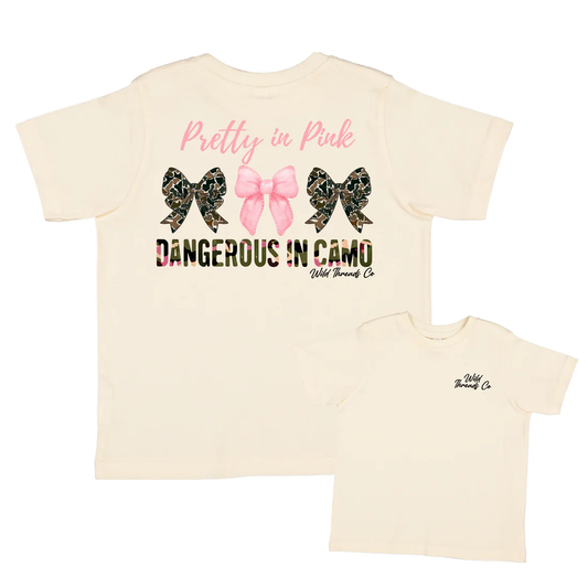 Custom order Dangerous In Camo - Bows Tee