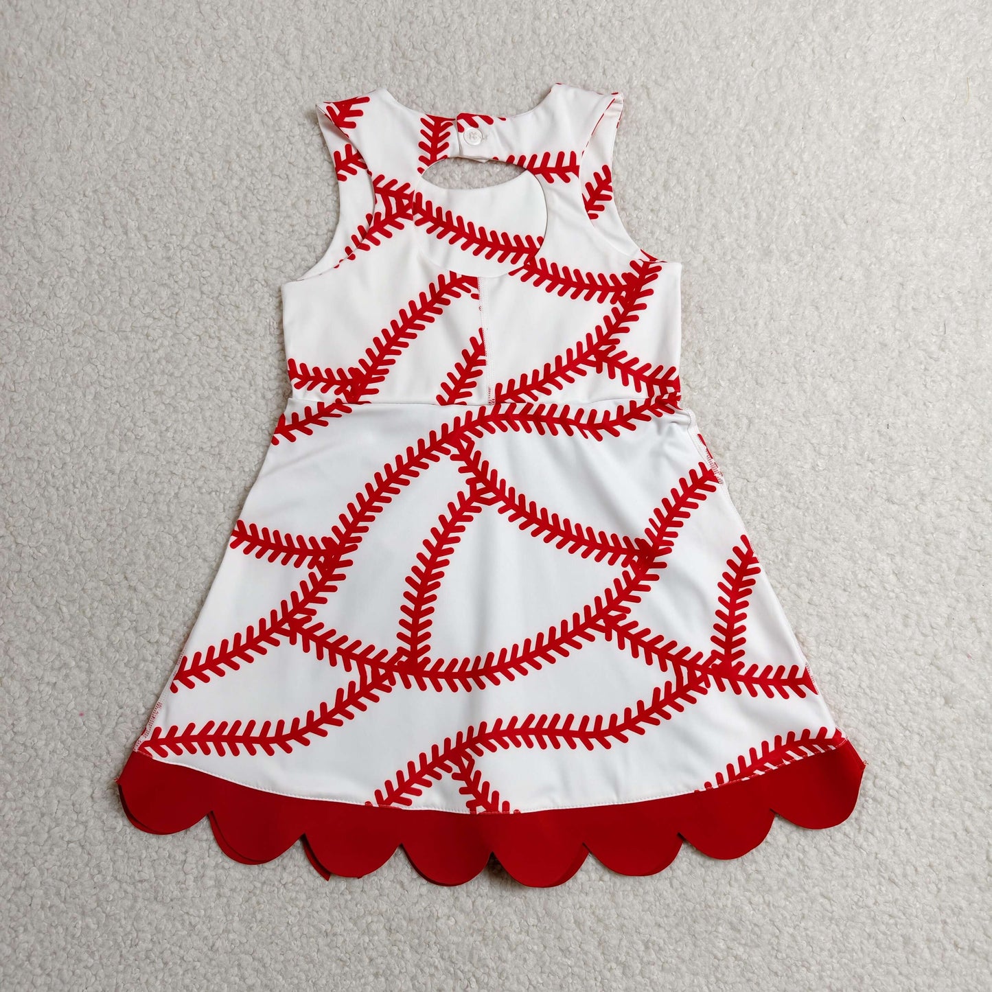 sleeveless baseball athletic scallop dress