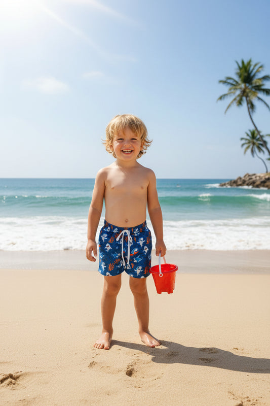 beach print baby boy trunks kids swimsuit