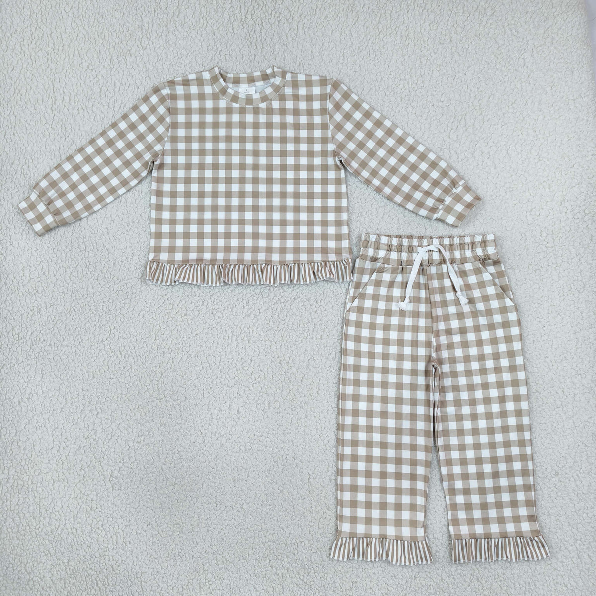 plaid and stripe ruffle outfit