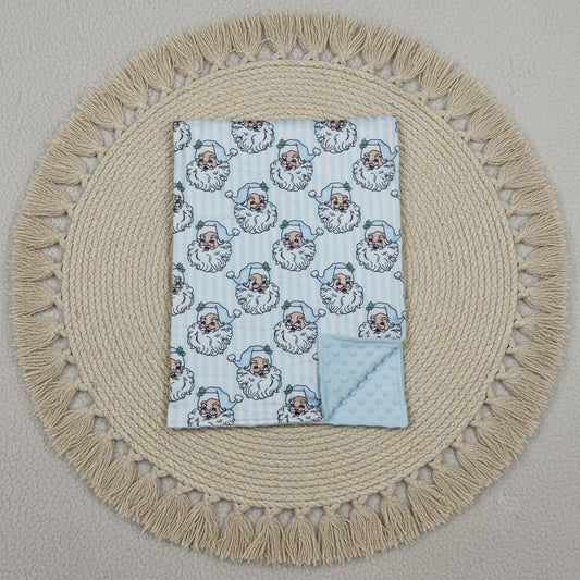 blue santa christmas baby blanket