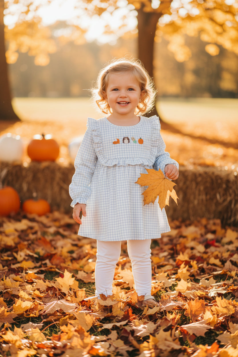 pumpkin pie turkey gingham tunic leggings set thanksgiving day girl outfit