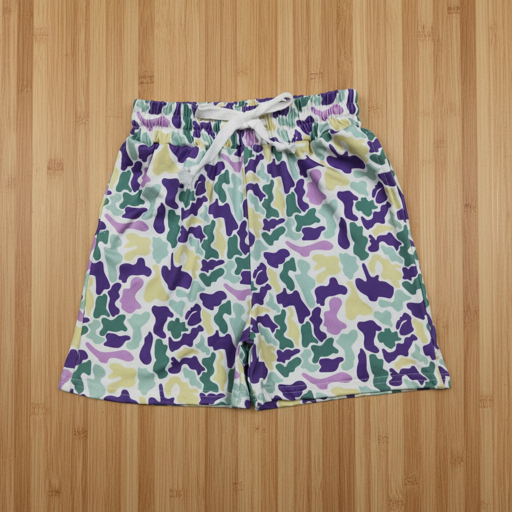 boy mardi gras camo shorts kids clothing