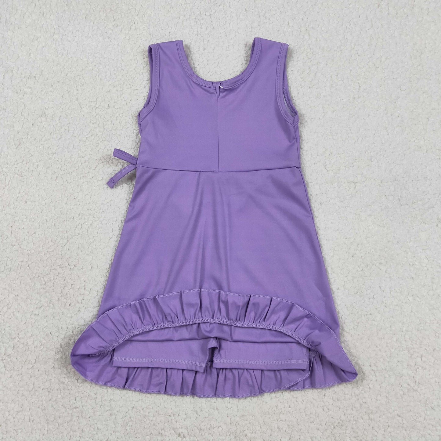 solid purple ruffle athletic dress