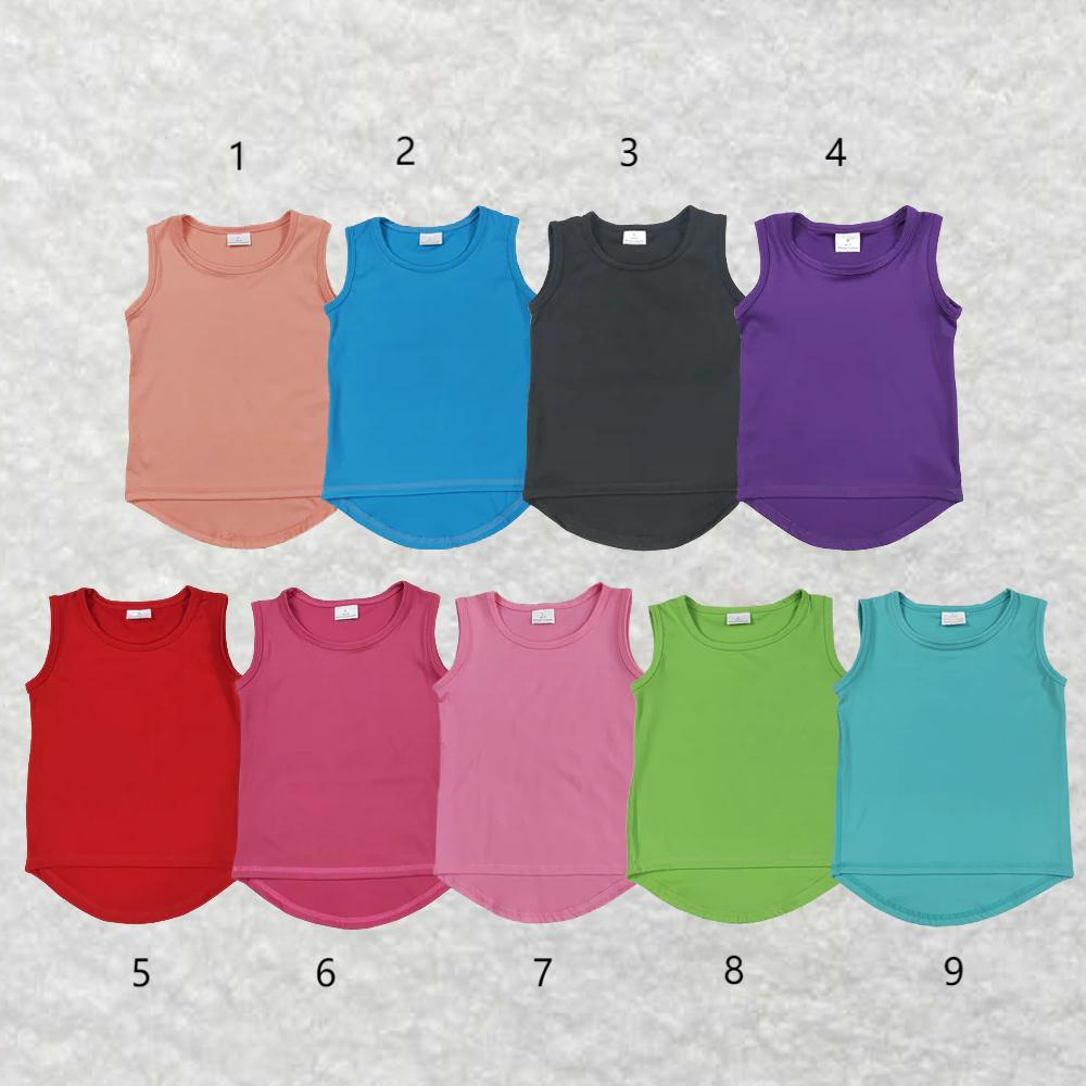 Match Hot Sale Baby Girls Colorful Sleeveless Vests Yoga Top  D 6.3