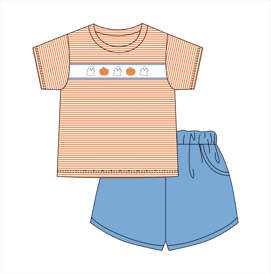 Custom order MOQ 3 Spooky Boy Short Set